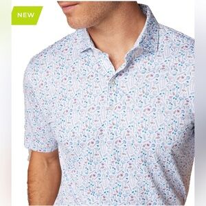 *NWT* $98 Johnnie-O Cocktail Chemistry Performance Polo UPF 50 Large L